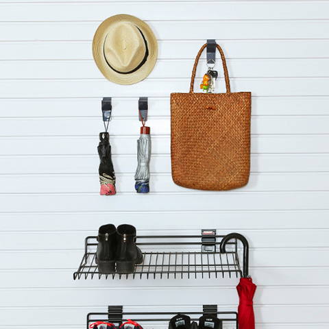 Los PP de la tienda al por menor enganchan la suspensión plástica de los accesorios del slatwall de la parada plástica 