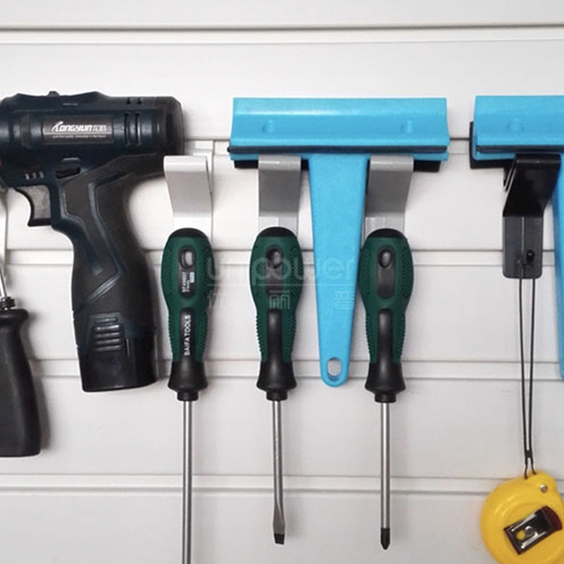 Ganchos de plástico para pared de listones, organizador para el hogar, almacenamiento de paneles de pared de garaje