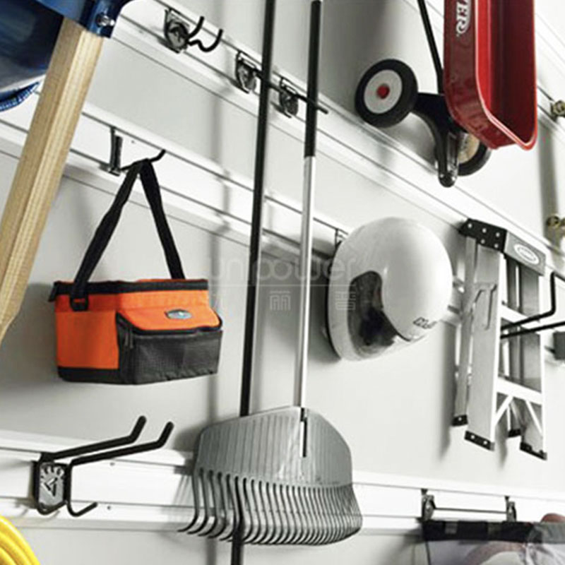 El panel plástico de la pista de la organización blanca del panel de pared de la exhibición del almacenamiento del garaje