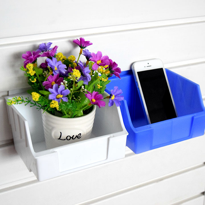 Soporte para cajas de hardware de contenedores transparentes de plástico montados en SlatWall