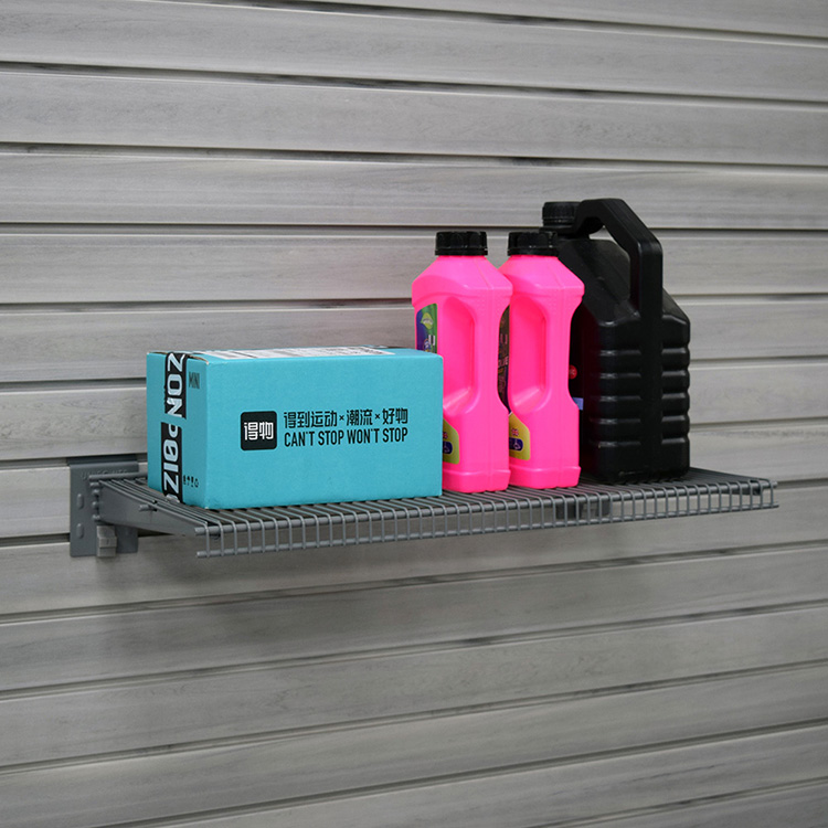 Estantes montados en la pared largos del slatwall de los tenedores del acero de carbono del estante del almacenamiento del garaje del estante del metal de 24 pulgadas 