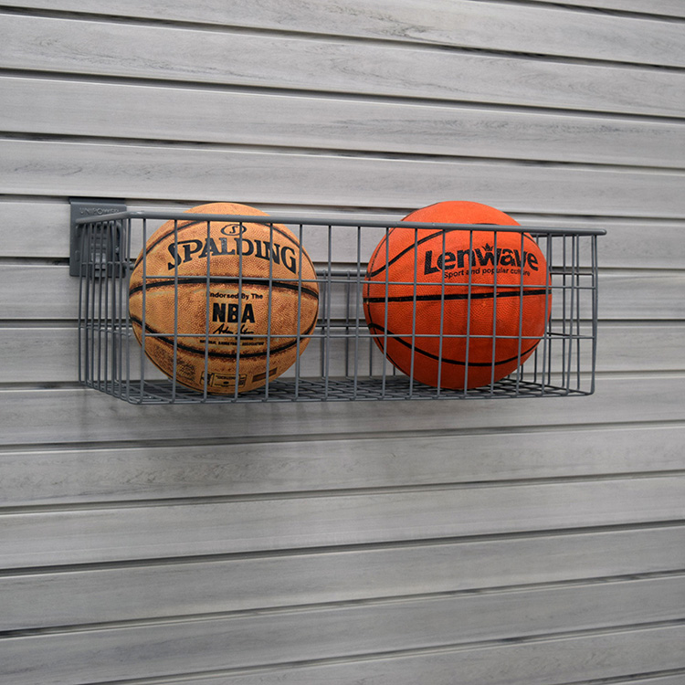 Estante del tenedor del slatwall de la malla de alambre del metal de la cesta del almacenamiento de la ejecución del Slatwall